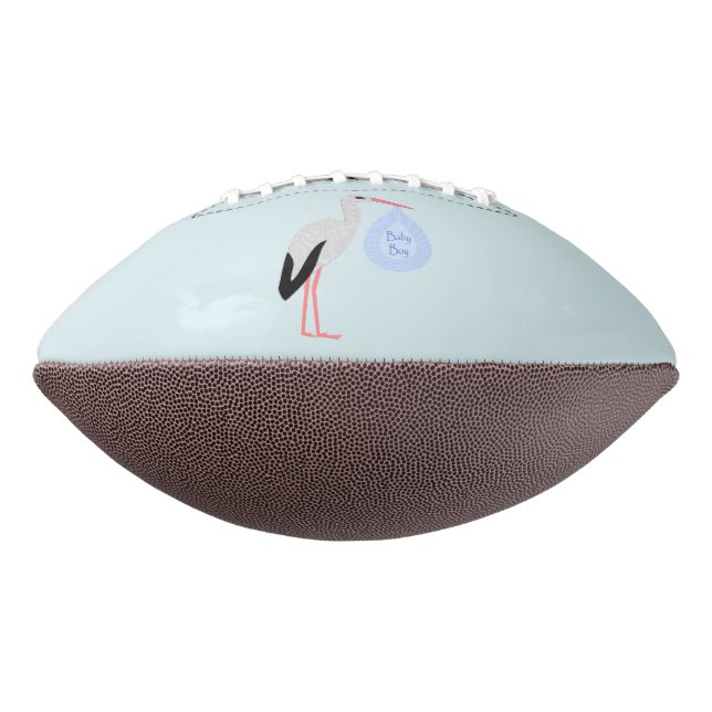 Cute Blue Baby Boy Stork Football (Rotated 270)