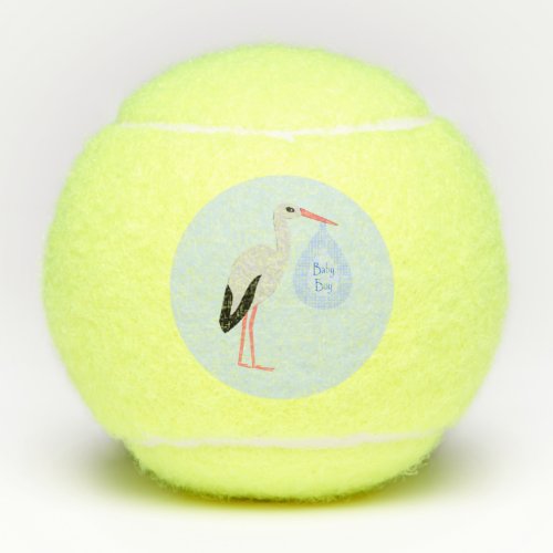 Cute Blue Baby Boy Stork Tennis Balls