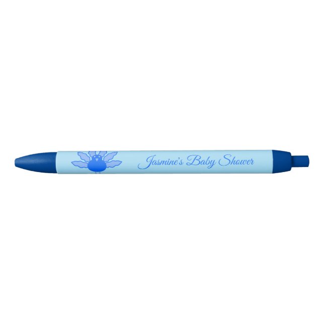 Cute Blue Baby Boy Thanksgiving Turkey Baby Shower Pen (Front)