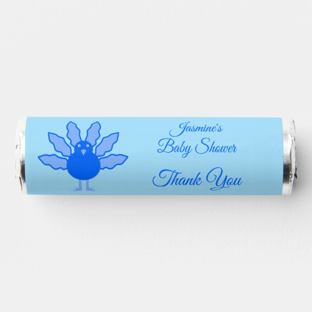 Cute Blue Baby Boy Thanksgiving Turkey Breath Savers® Mints (Front)