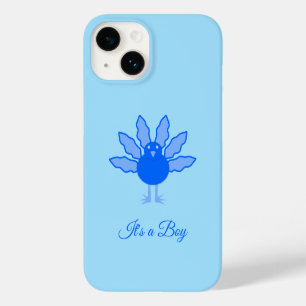 Cute Blue Baby Boy Thanksgiving Turkey Custom Case-Mate iPhone 14 Case