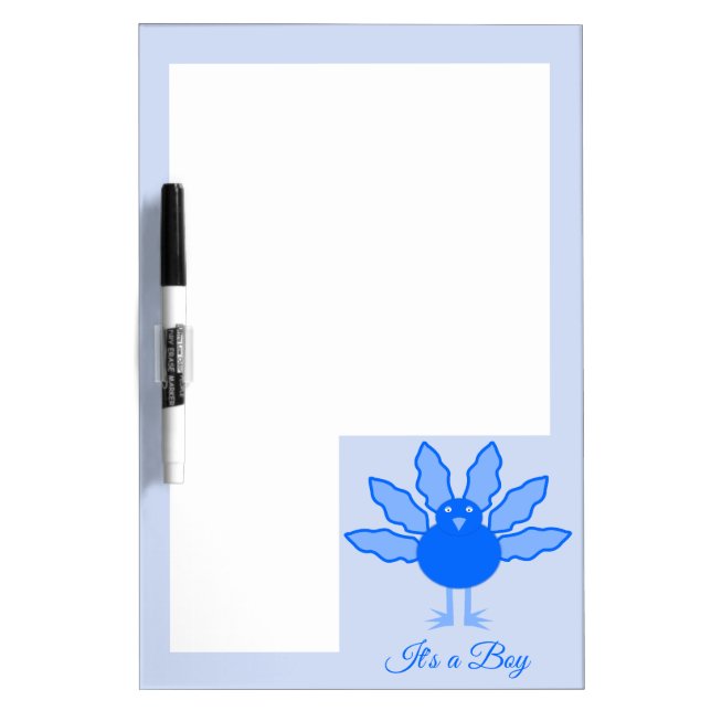 Cute Blue Baby Boy Thanksgiving Turkey Custom Dry Erase Board (Front)