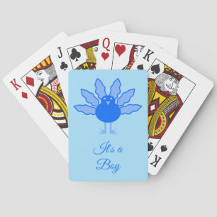 Cute Blue Baby Boy Thanksgiving Turkey Custom Poker Cards