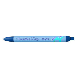 Cute Blue Baby Boy Unicorn Baby Shower Custom Blac Pen