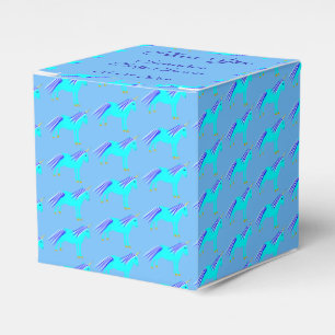 Cute Blue Baby Boy Unicorn Baby Shower Custom Favor Boxes