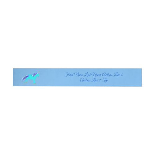 Cute Blue Baby Boy Unicorn Custom Wrap Around Address Label