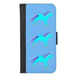 Cute Blue Baby Boy Unicorn iPhone 8/7 Wallet Case