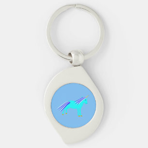Cute Blue Baby Boy Unicorn Keychain