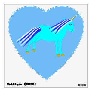 Cute Blue Baby Boy Unicorn Nursery Wall Decal