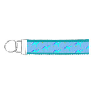 Cute Blue Baby Boy Unicorn Patterned Wrist Keychain