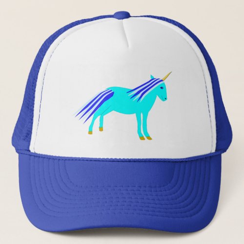 Cute Blue Baby Boy Unicorn Trucker Hat