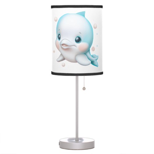 Cute Blue Baby Dolphin   Table Lamp