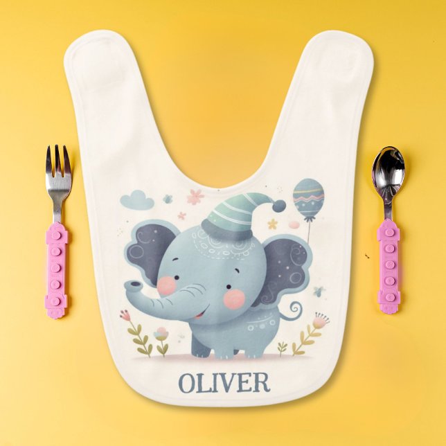 Cute Blue Baby Elephant with a Hood Bib (Creator Uploaded)
