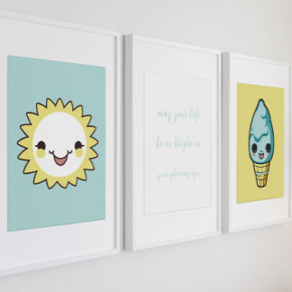 cute blue baby quote nursery poster