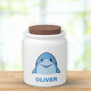 Cute Blue Baby Shark  Candy Jar