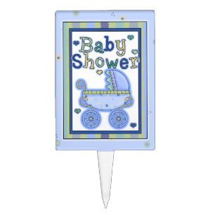 Cute Blue Baby Shower Cake Pick