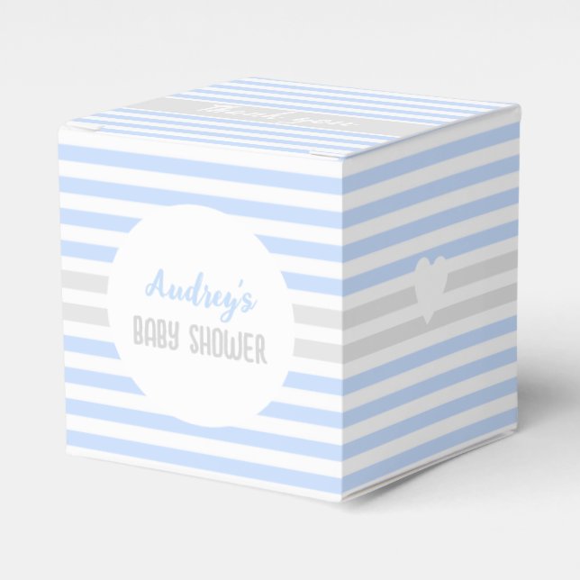 Cute Blue Baby Shower Favor Box (Front Side)