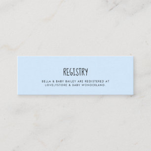 Cute blue Baby shower registry card insert