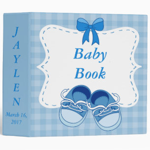 Cute Blue "Baby Tennis Shoes" Baby Book Binder