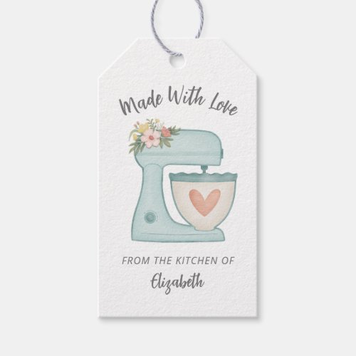 Cute Blue Bakery Mixer Made With Love Gift Tags