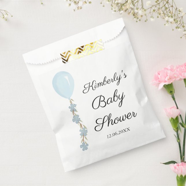 Cute Blue Balloon Baby Shower  Favor Bag (Sealed)
