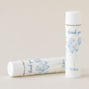 Cute Blue Balloons Baby Shower Guests Thank You Lip Balm