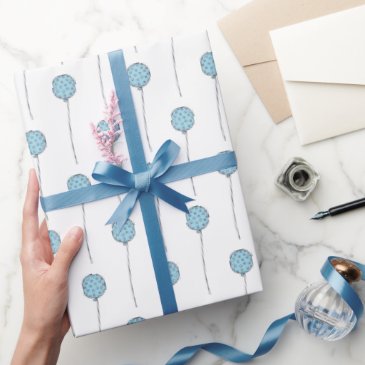 Cute Blue Balloons with Polkadots Pattern