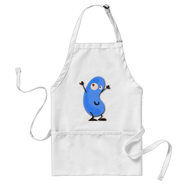 Cute Blue Bean Monster Adult Apron (Front)