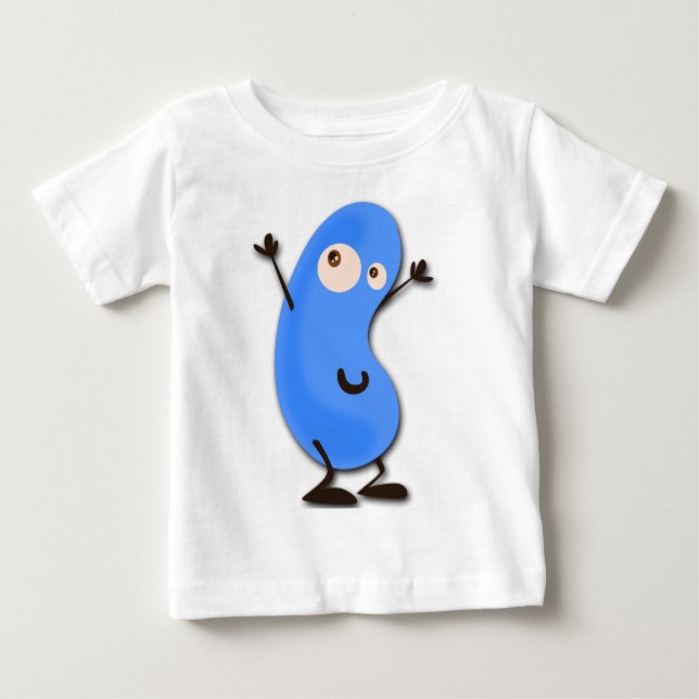 Cute Blue Bean Monster Baby T-Shirt (Front)