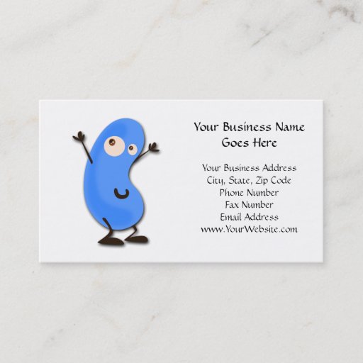 Customizable Cute Blue Bean Monster Business Card Templates