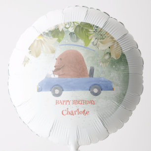 Cute Blue Bear Safari jungle Birthday party Balloon