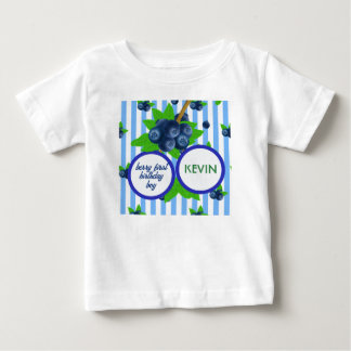 Cute Blue Berry First Birthday Guest of Honor Baby T-Shirt