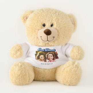 Cute Blue Best Friends Photo Teddy Bear