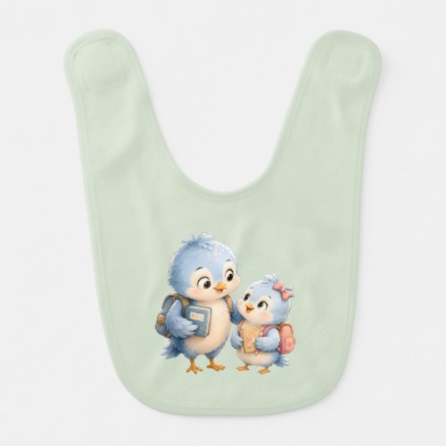 Cute Blue Bird Baby Feeding Bib