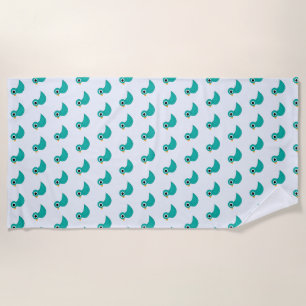 Cute blue bird beach towel