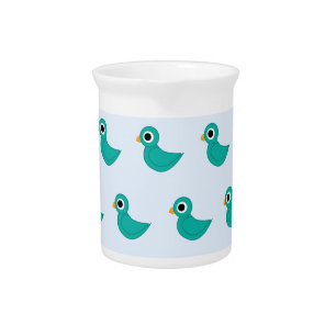 Cute blue bird beverage pitcher