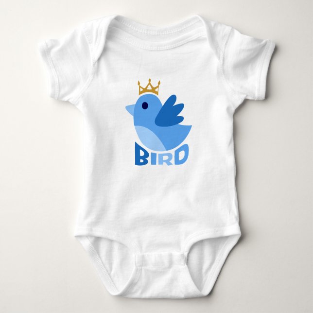Cute Blue Bird Bodysuits & One-Pieces (Front)