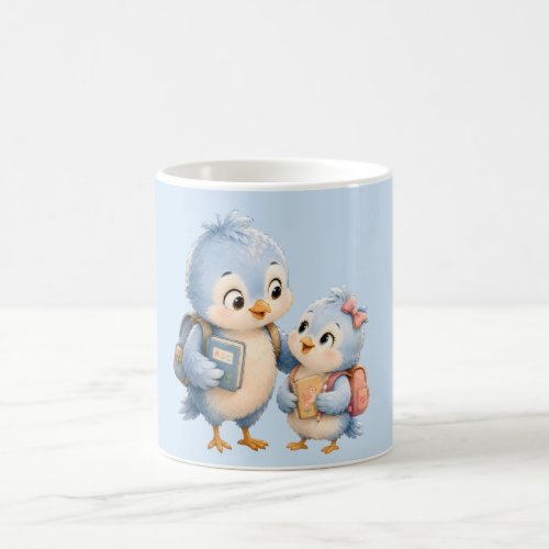 Cute Blue Bird Brother Accent Coffee Mug