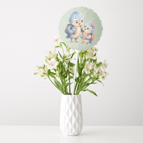 Cute Blue Bird Brother School Balloon