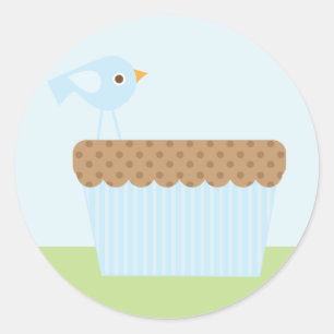 Cute Blue Bird Classic Round Sticker