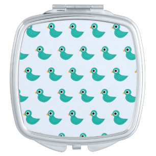 Cute blue bird compact mirror