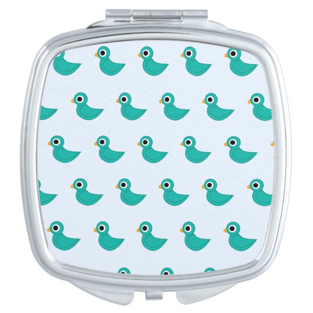 Cute blue bird compact mirror (Front)