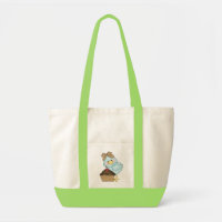 Cute Blue Bird Cupcake Book Bag bag