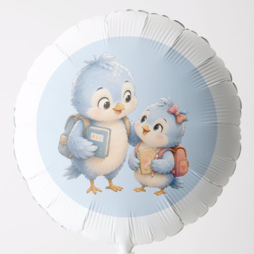 Cute Blue Bird Family Party Balloon