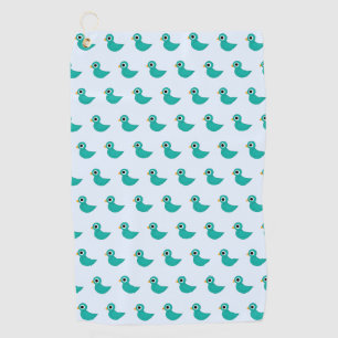 Cute blue bird golf towel