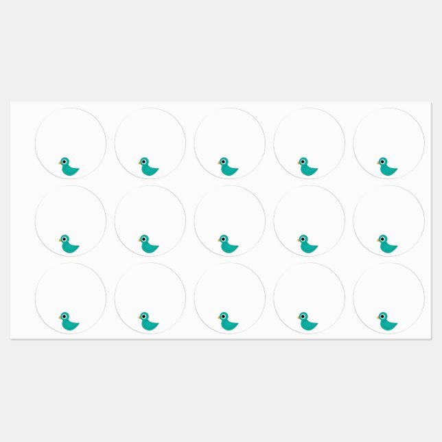 Cute blue bird labels (Sheet)