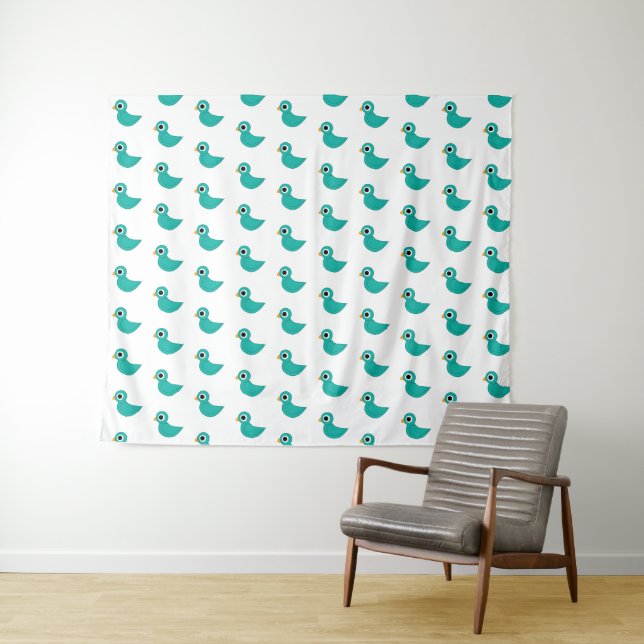 Cute blue bird tapestry (In Situ (Horizontal))
