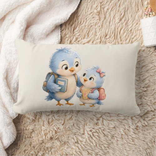 Cute Blue Bird Throw Pillow Decor