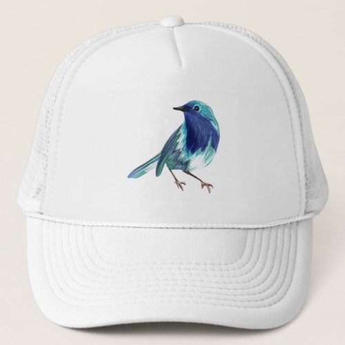 Cute blue bird trucker hat