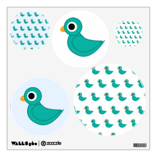 Cute blue bird wall decal